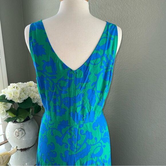 Boden Rosaline Midi Dress Tropical Retreat Emerald Size 16 V-Neck Sleeveless - Picture 8 of 14